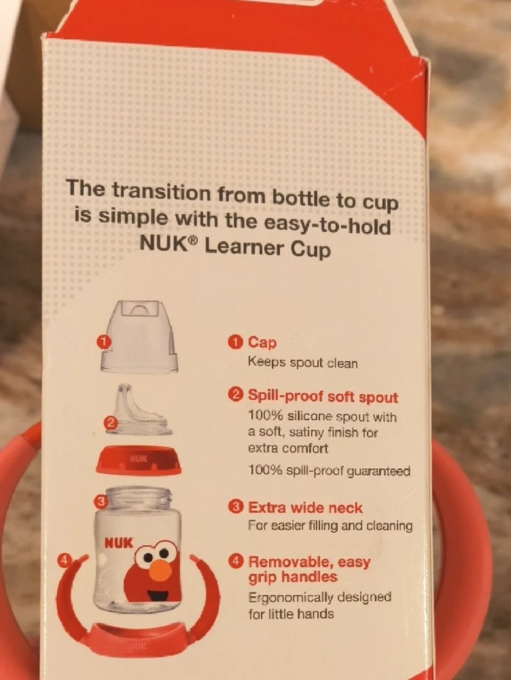 NUK Sesame Street Elmo Learner Cup - Coral Pink